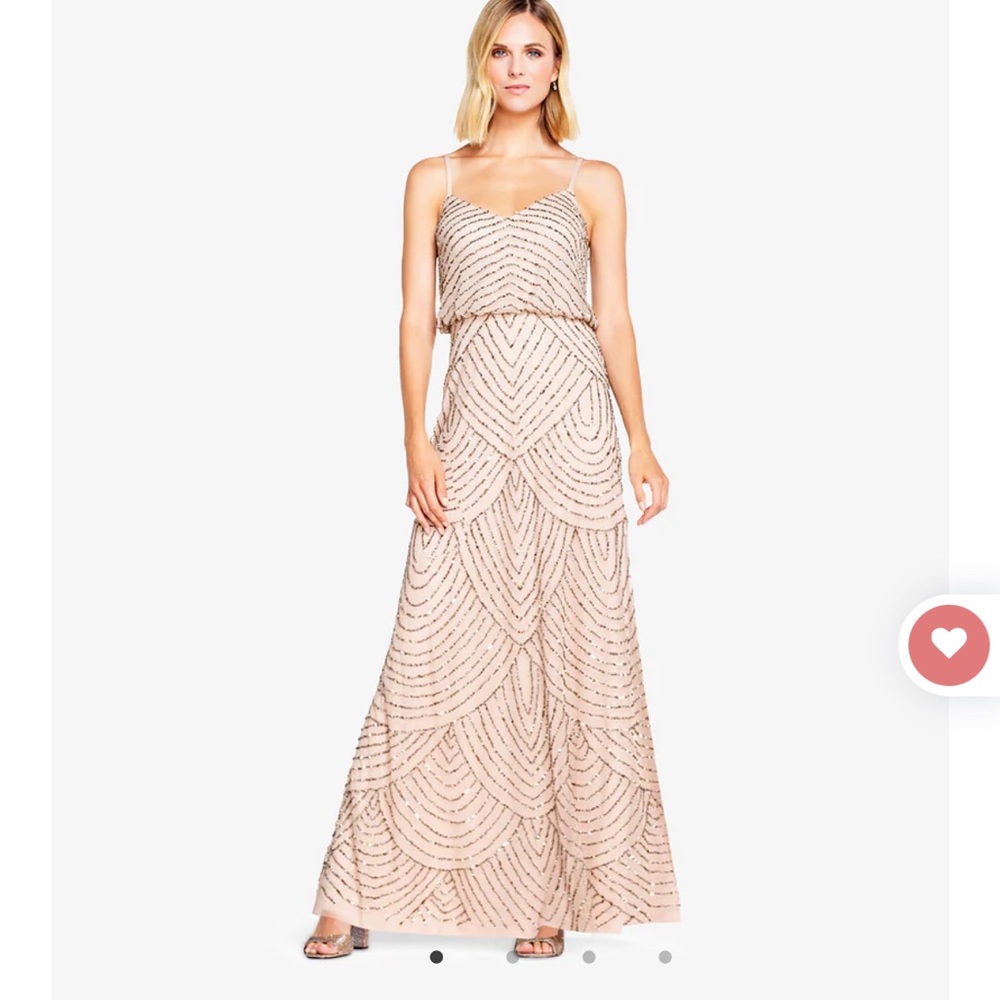 Adrianna Papell Art Deco Beaded Gown - size 4
